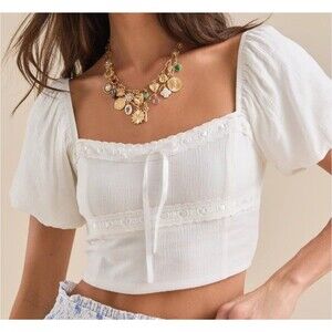 NWT Altar'd State Janet Ribbon Top Size Small